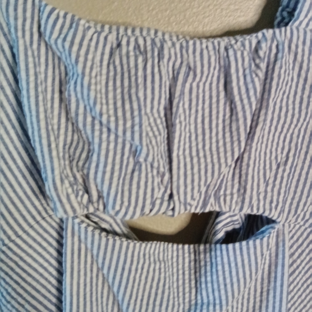 🦋 Altar'd State Striped Tank Mini Dress Cut Out Tie Back S - Picture 3 of 11